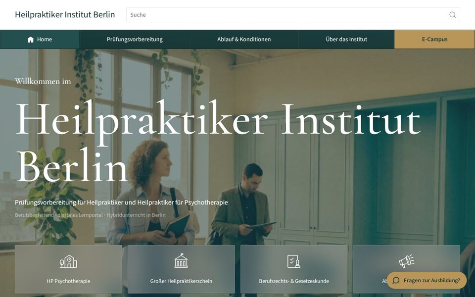 Screenshot der Startseite von heilpraktiker-institut-berlin.de