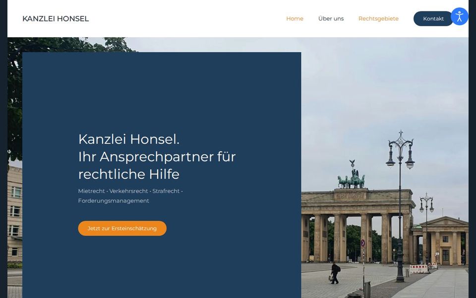 Screenshot der Startseite von kanzlei-honsel.de