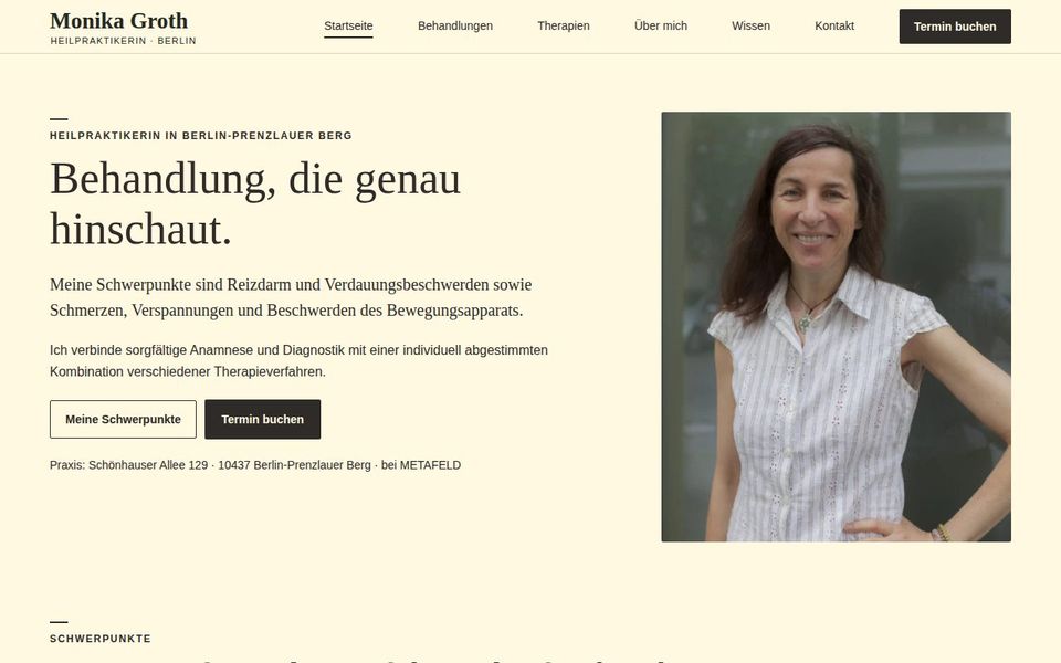 Screenshot der Startseite von naturheilpraxisgroth.de