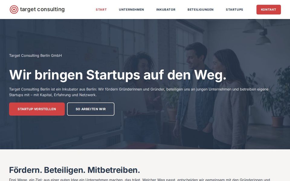 Screenshot der Startseite von targetconsulting-berlin.de