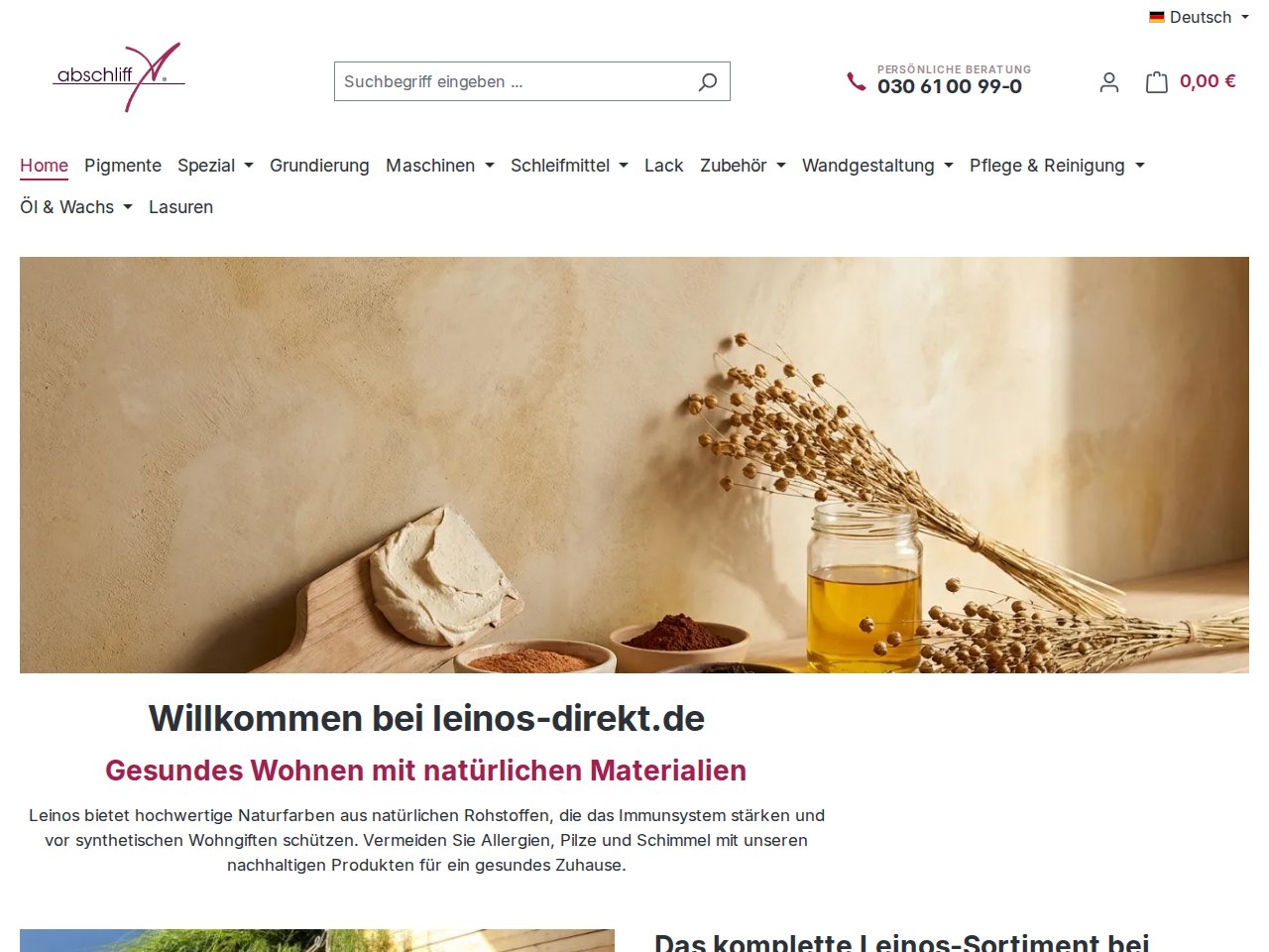 leinos-direkt.de — natural paints shop