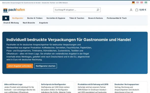 Screenshot packhafen.de